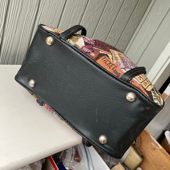 VTG 70s Travel Tapestry Bag Passport Print w/ Key Unused Estate Find - Picture 5 of 12